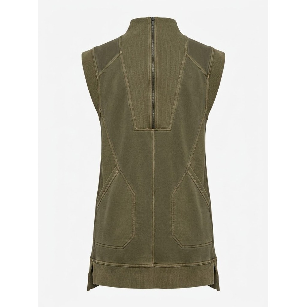 Daily Practice by Anthropologie Olive Green Mock Neck Zip Back Utility Vest M